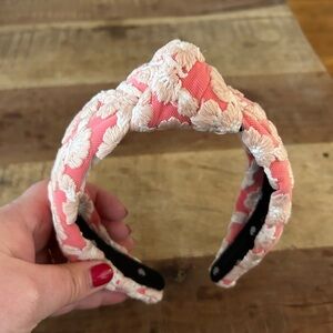 Lele Sadoughi Pink and Cream Floral Headband